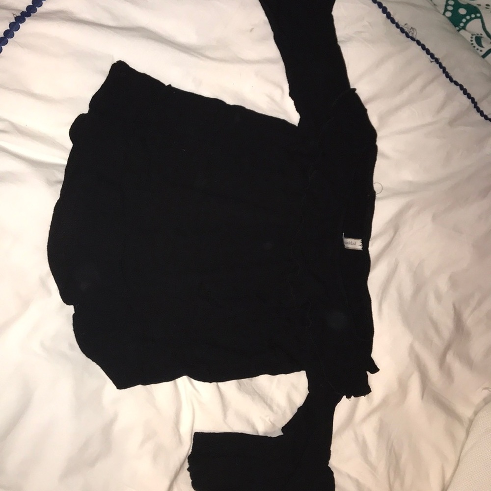 Black off the shoulder top with some ruffles